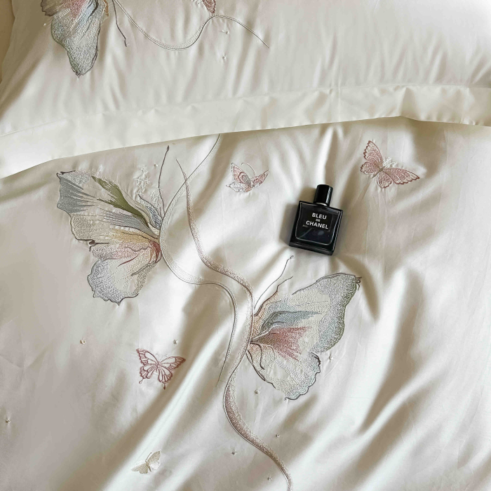 Lenjerie de pat Deluxe, 100% Bumbac Satinat, cu broderie, 4 piese [2]