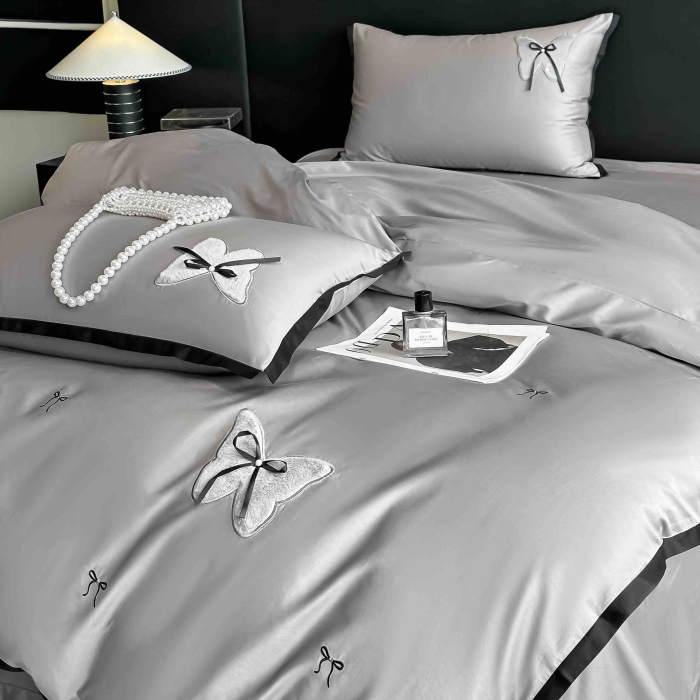 Lenjerie de pat Deluxe, 100% Bumbac Satinat, cu broderie, 4 piese [3]