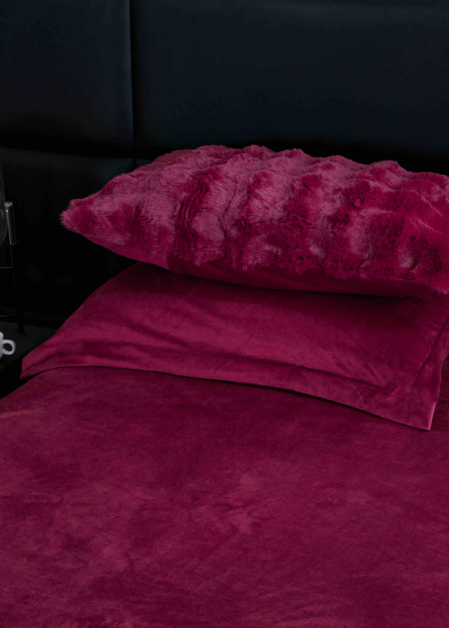 Lenjerie De Pat Pufoasa Rabbit Luxury Edition, 6 Piese, Visiniu, RL-LCI-9 [5]