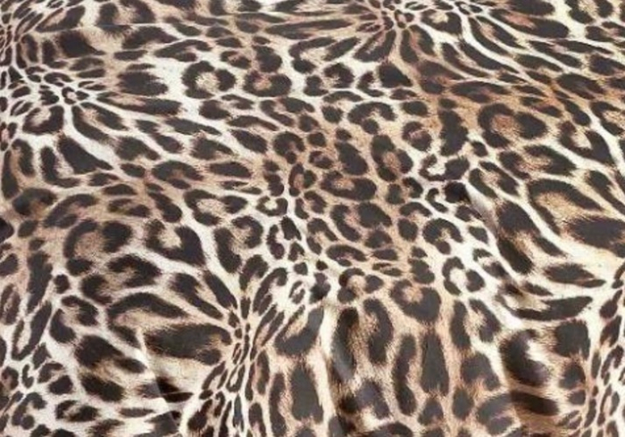 Lenjerie de Pat Bumbac Finet, Pat Dublu, 6 Piese - Maro, Leopard [3]