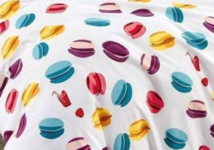 Lenjerie de Pat Bumbac Finet, Pat Dublu, 6 Piese - Alb/Multicolor [3]