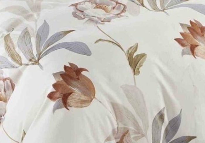 Lenjerie de Pat Bumbac Finet, Pat Dublu, 6 Piese - Crem, Lalele [3]