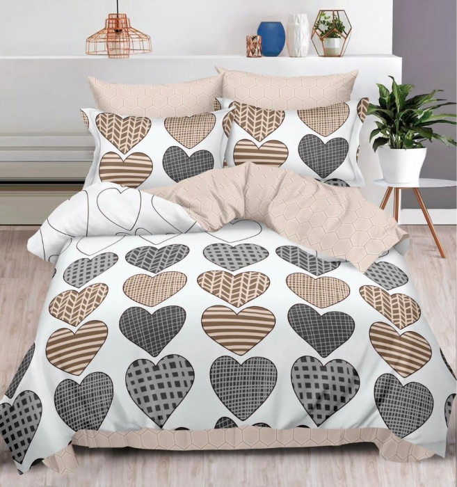 Lenjerie Pat Dublu, Bumbac Finet, 6 Piese, CU ELASTIC - RL-JHEF - 12 [1]