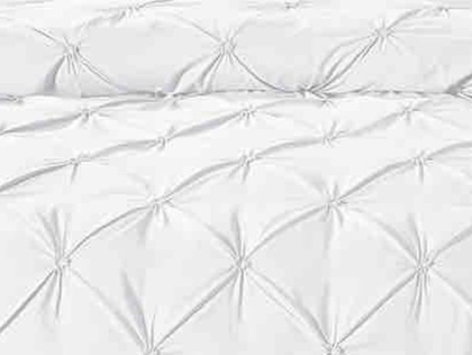 Lenjerie de Pat Bumbac Finet, Pat Dublu, 6 Piese, Cearceaf cu Elastic, cu Pliuri - Alb [3]
