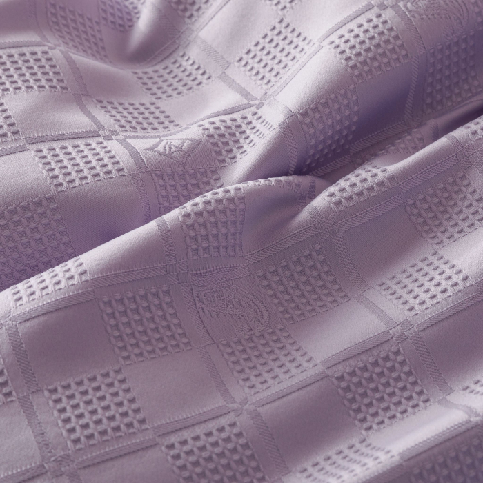Lenjerie de Pat Bumbac Finet Jacquard, Pat Dublu, 6 Piese - Lila [6]