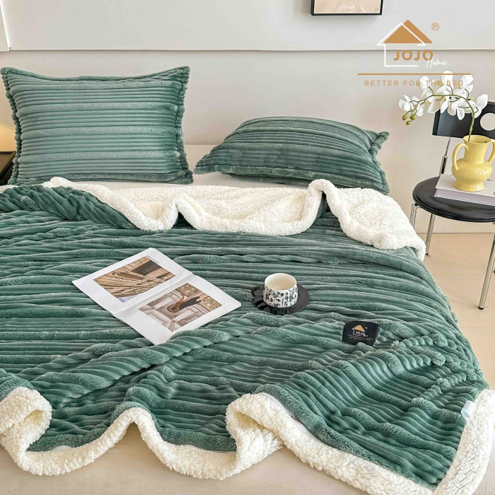 Patura Cocolino Cu Blanita + 2 Fete Perna - Verde Petrol [3]