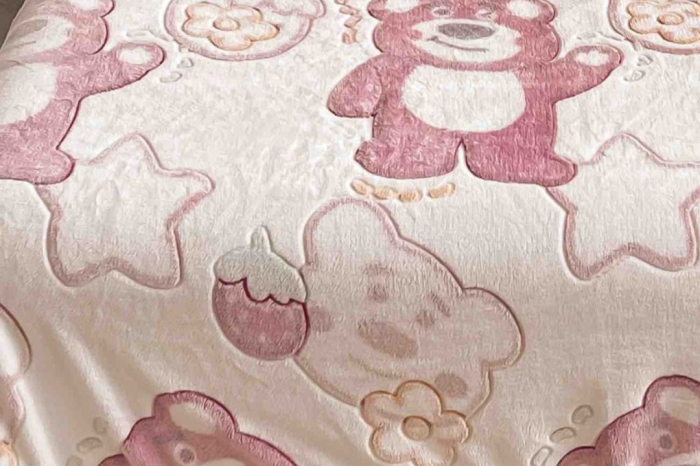 Patura Cocolino cu Blanita, 200x230 cm - Roz, Ursuleti [3]