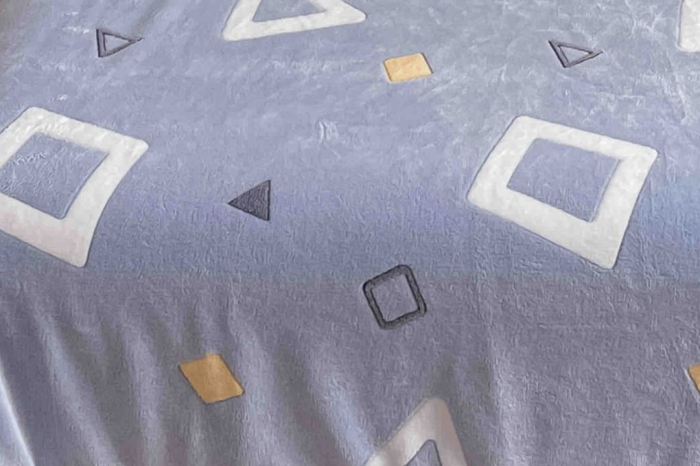 Patura Cocolino cu Blanita, 200x230 cm - Albastru, Forme Geometrice [3]