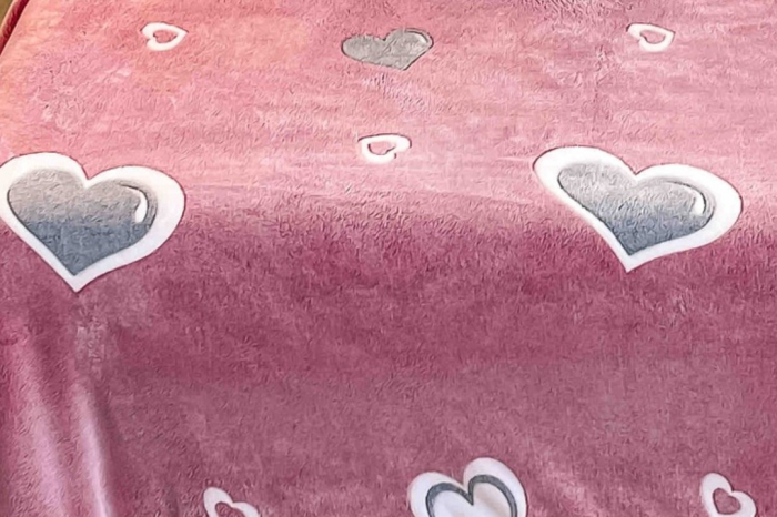 Patura Cocolino cu Blanita, 200x230 cm - Roz, Inimi [3]