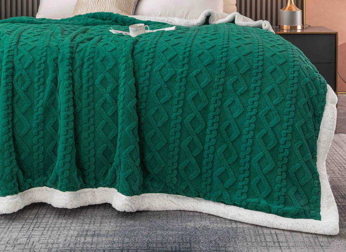 Patura Cocolino cu Blanita, 200x230 cm - Verde Inchis [2]