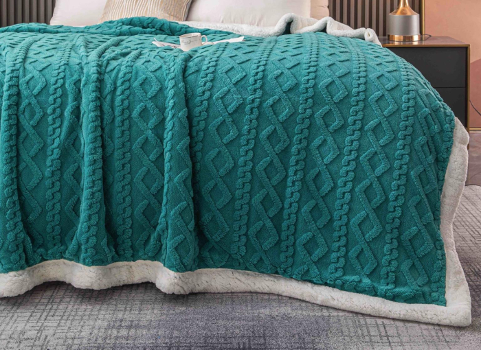 Patura Cocolino cu Blanita, 200x230 cm - Verde Turcoaz [2]