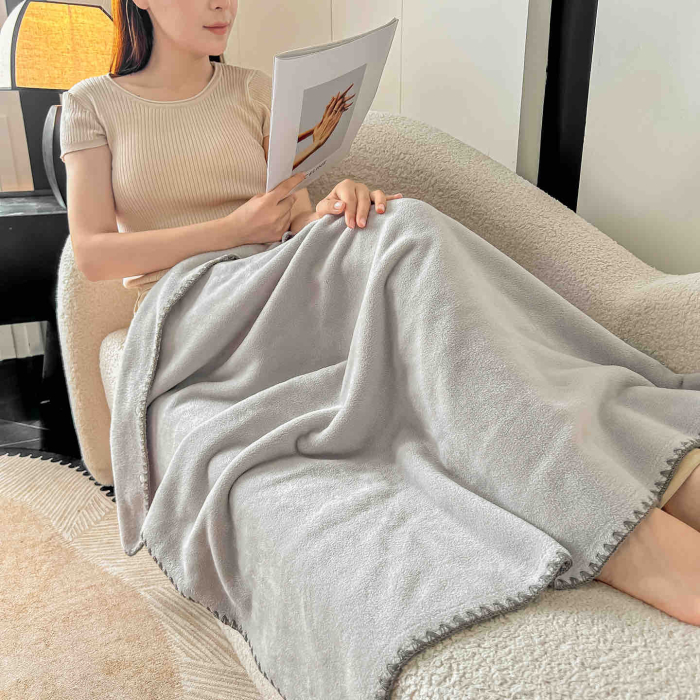 Pătură Cocolino Ultra Soft – Textura de Cașmir, cu capse, 100x140cm [3]