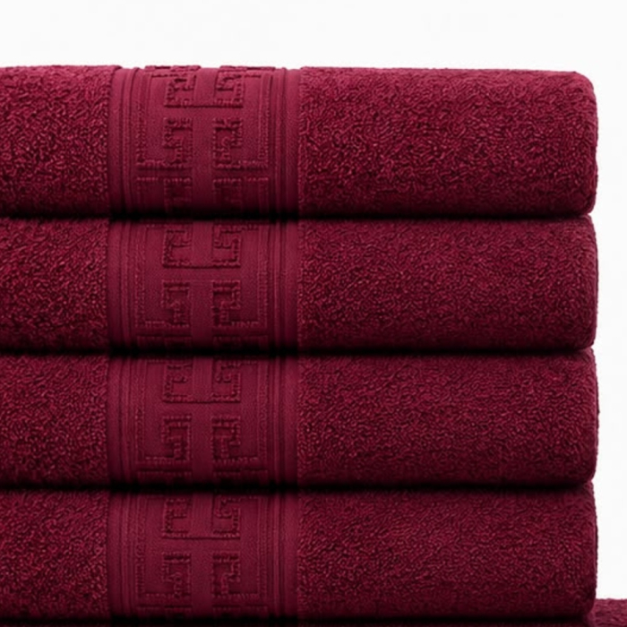Prosoape de Baie Bumbac 100%, Set 12 Bucati, 500 g/m2, Maini Fata Corp - Grena [3]