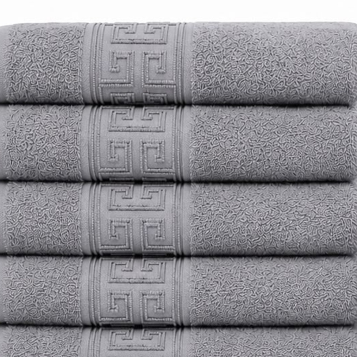 Prosoape de Baie Bumbac 100%, Set 12 Bucati, 500 g/m2, Maini Fata Corp - Gri Deschis [3]
