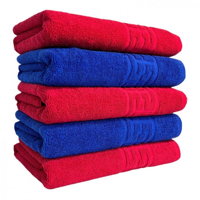 Set 5 Prosoape Baie, Bumbac 100% Albastru,Rosu [1]
