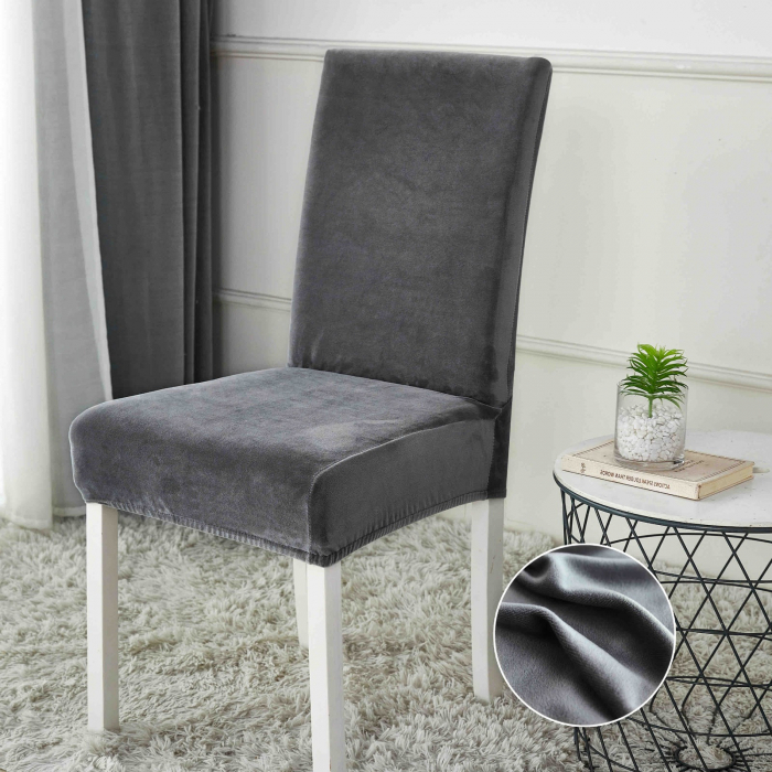 Set 6 Huse Scaune Catifea Uni [1]
