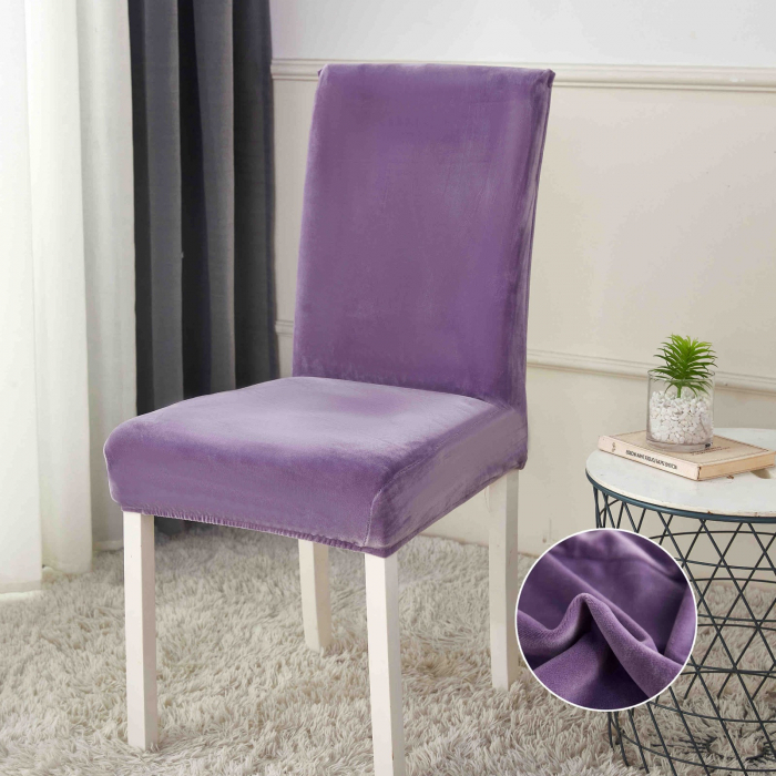 Set 6 Huse Scaune Catifea Uni [1]