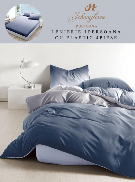 Set Lenjerie De Pat 1 Persoana, 4 piese, cu ELASTIC - RL-1PEJH-10 [1]