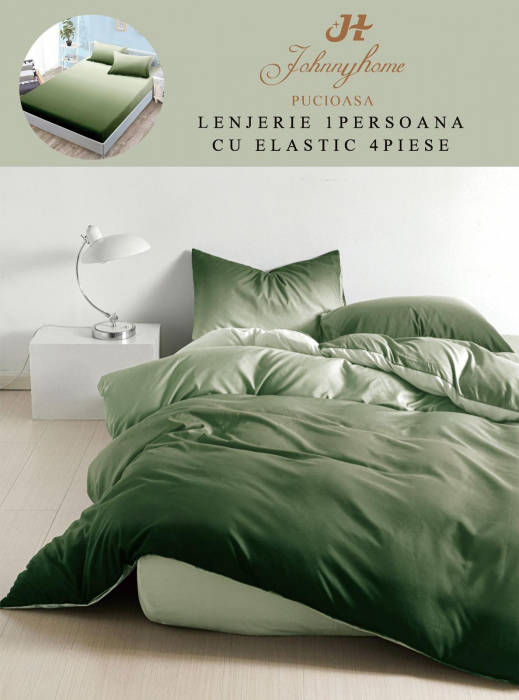 Set Lenjerie De Pat 1 Persoana, 4 piese, cu ELASTIC - RL-1PEJH-4 [1]