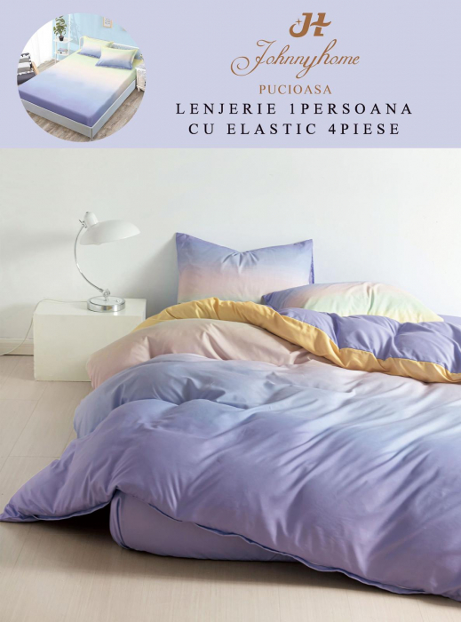 Set Lenjerie De Pat 1 Persoana, 4 piese, cu ELASTIC - RL-1PEJH-9 [1]