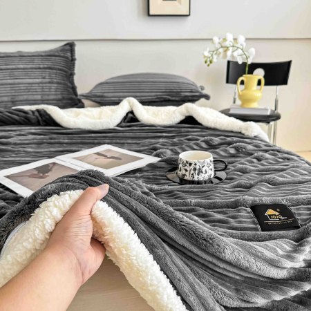 Patura Cocolino Cu Blanita + 2 Fete Perna - Gri Inchis [5]