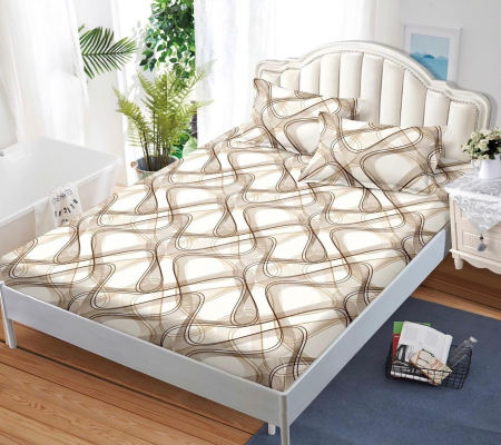 Huse De Pat Finet Bumbac - Husa de pat cu elastic din Bumbac Finet + 2 Fete de Perna - RL-HPJF-48