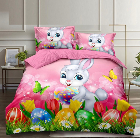 Produse Paste - Lenjerii Bumbac Finet cu Elastic, Easter Collection, Roz cu Iepuras