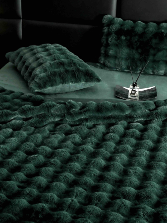Lenjerie De Pat Pufoasa Rabbit Luxury Edition, 6 Piese, Verde Smarald [4]