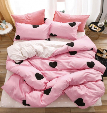 Lenjerii Bumbac Finet Cu Elastic - Lenjerie Pat Dublu, Bumbac Finet, 6 Piese, CU ELASTIC