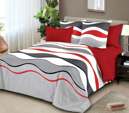 Lenjerii Bumbac Finet Fara Elastic - Lenjerie Din Bumbac Tip Finet 6 Piese Pentru Pat Dublu