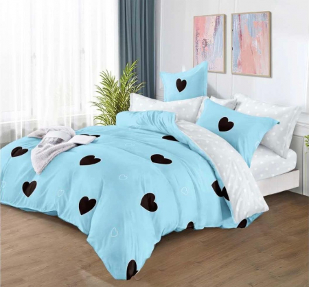 Oferta 2 Lenjerii Bumbac Finet La Doar 229 RON - Lenjerie Pat Dublu, Bumbac Finet, 6 Piese, CU ELASTIC