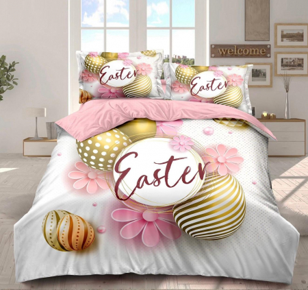 Lenjerii Bumbac Finet Paște - Lenjerii Bumbac Finet, Easter Collection, Alb-Roz Easter