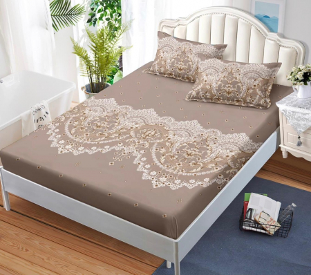 Huse De Pat Finet Bumbac - Husa de pat cu elastic din Bumbac Finet + 2 Fete de Perna - RL-HPJF-51