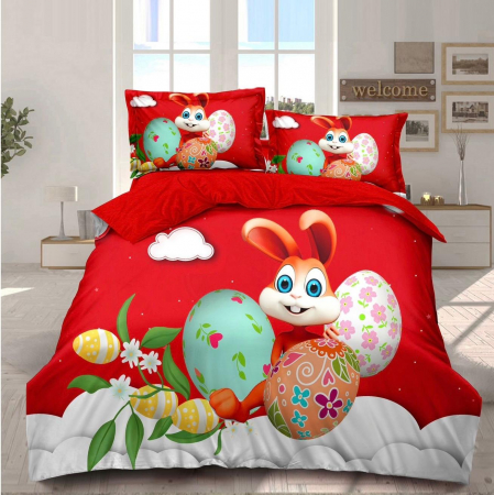 Lenjerii Bumbac Finet Paște - Lenjerii Bumbac Finet, Easter Collection, Rosie cu Iepuras