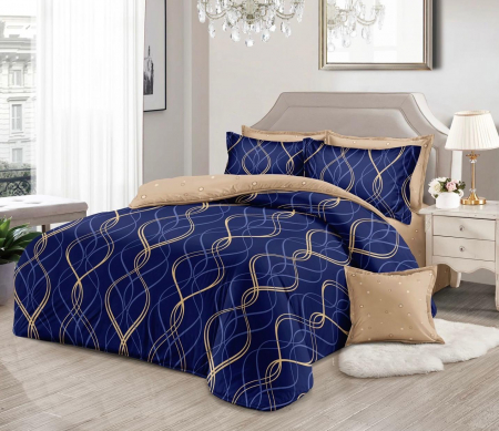 OFERTE SPECIALE - Lenjerie Din Bumbac Tip Finet 6 Piese Pentru Pat Dublu