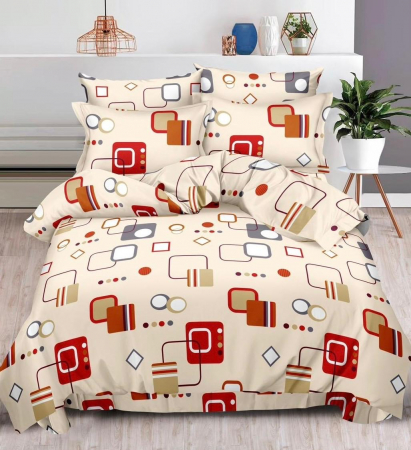 Lenjerii Bumbac Finet Cu Elastic - Lenjerie Pat Dublu, Bumbac Finet, 6 Piese, CU ELASTIC