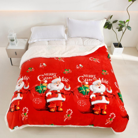 Pături Cocolino Cu Blanita - Crăciun - Patura Cocolino Cu Blanita - Colectia Craciun