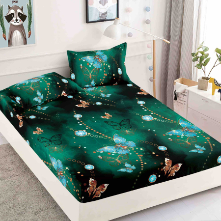 Oferta 3 Huse de pat la doar 179 RON - Husa De Pat Cu Elastic 90x200 Bumbac Finet + 2 Fete De Perna