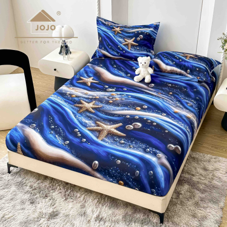 Huse De Pat Bumbac Tip Finet 5D - Husa De Pat Cu Elastic  Bumbac Finet 5D + 2 Fete De Perna