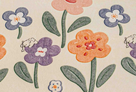 Husa de Pat Cocolino, 180x200, cu Elastic - Crem, Flori [2]