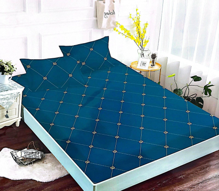 Huse De Pat Bumbac Tip Finet - Husa de pat cu elastic din Bumbac Finet + 2 Fete de Perna