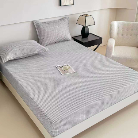 180x200 - Husa de pat cu elastic din Bumbac Finet + 2 Fete de Perna