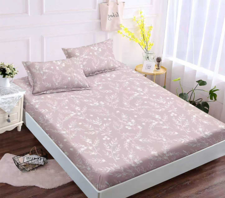 180x200 - Husa de pat cu elastic din Bumbac Finet + 2 Fete de Perna