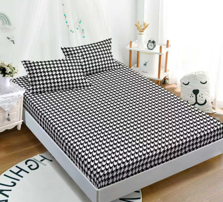 Huse De Pat Bumbac Tip Finet - Husa de pat cu elastic din Bumbac Finet + 2 Fete de Perna