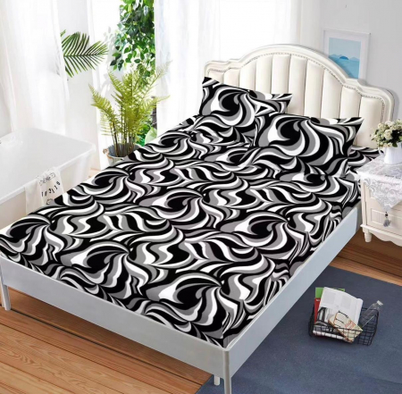OFERTE SPECIALE - Husa de pat cu elastic din Bumbac Finet + 2 Fete de Perna