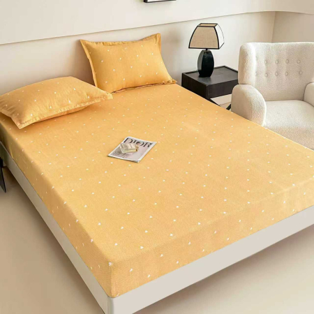 180x200 - Husa de pat cu elastic din Bumbac Finet + 2 Fete de Perna