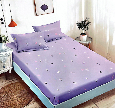 180x200 - Husa de pat cu elastic din Bumbac Finet + 2 Fete de Perna