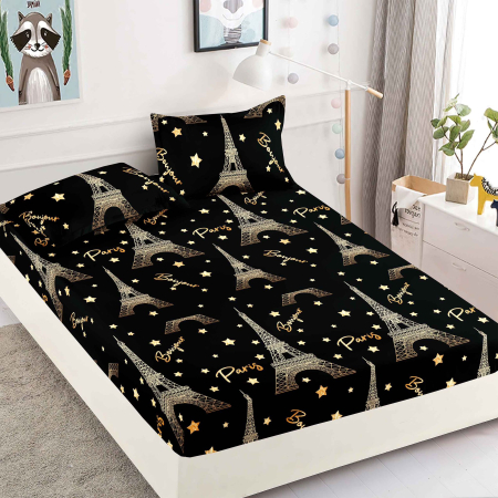 Huse De Pat Bumbac Tip Finet - Husa de pat cu elastic din Bumbac Finet + 2 Fete de Perna