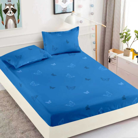 180x200 - Husa de pat cu elastic din Bumbac Finet + 2 Fete de Perna