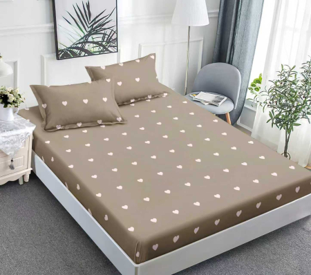 180x200 - Husa de pat cu elastic din Bumbac Finet + 2 Fete de Perna